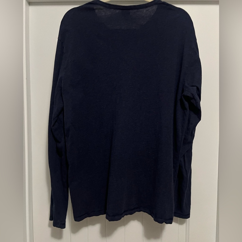 Patagonia Men’s Organic Cotton Henley Long Sleeve Shirt Navy Blue Size L Cozy - Picture 3 of 9
